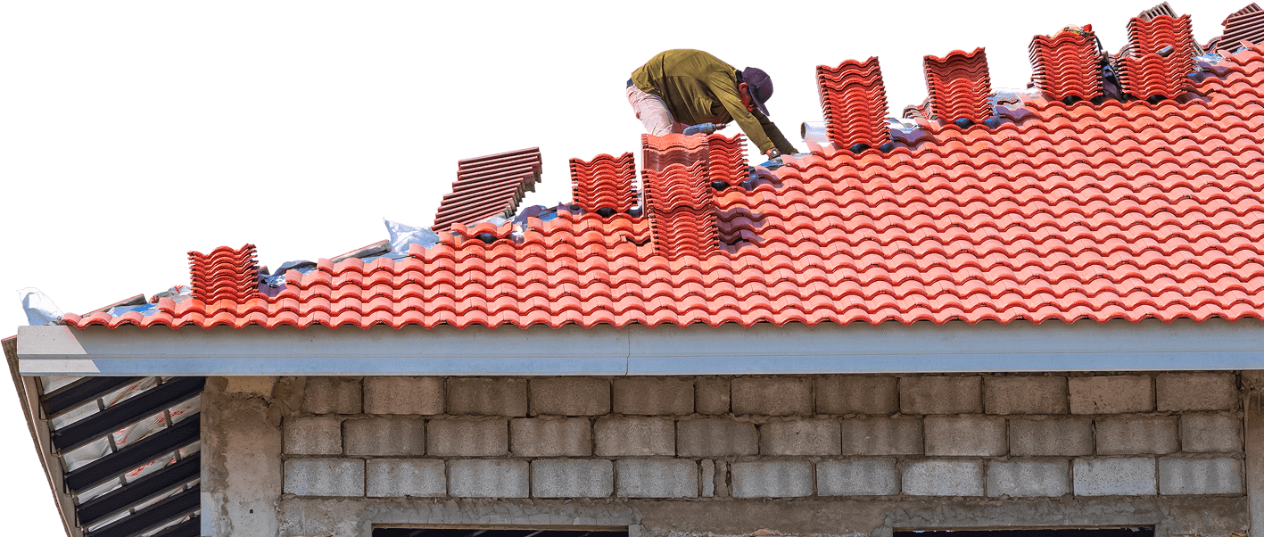 Roofer installing a new roof on a Memphis home